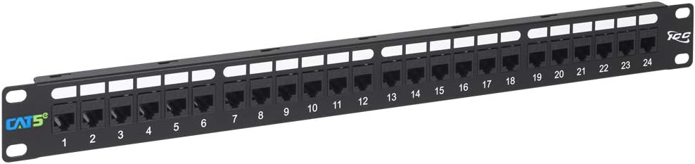 ICC CAT5e Feed-Through Patch Panel for Effortless Setup