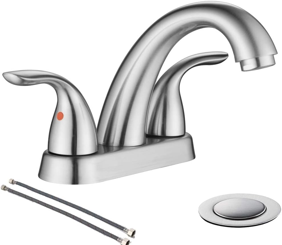 Phiestina Centerset 4 Inch Brushed Nickel Bathroom Faucet Review