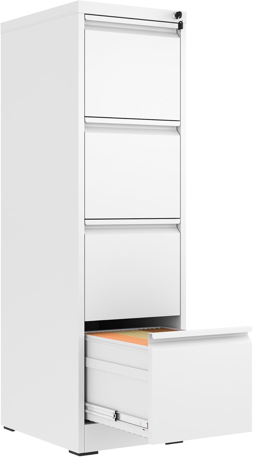 4 Drawer File Cabinet with Lock for Secure Home Office Storage