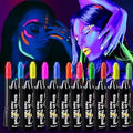 12 Colors Glow in The Black Face & Body Paint Crayons - Neon