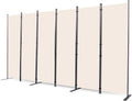 Room Divider 6 Panel Folding Privacy Screen 132in W x 71in H - Beige