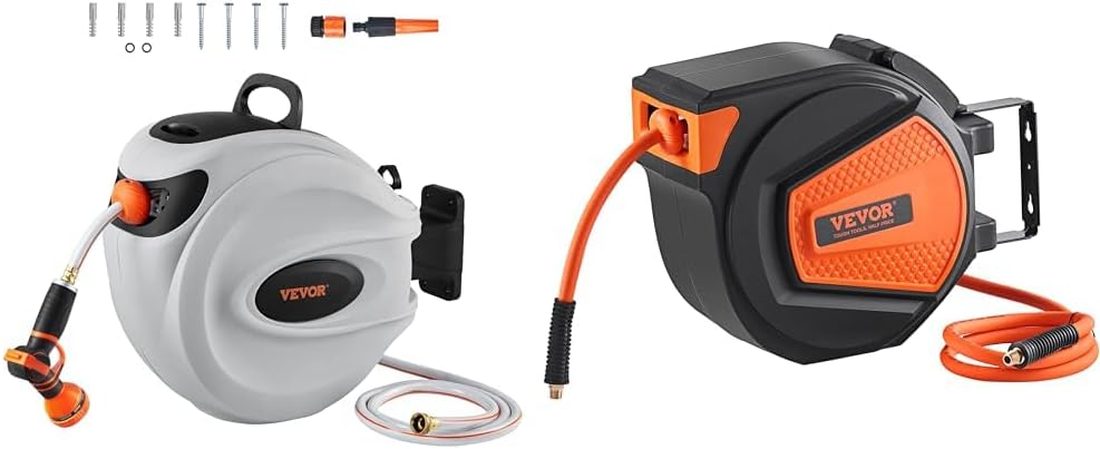 VEVOR Retractable Hose Reel with 65 ft Hose for Easy Use