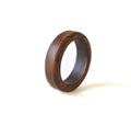 Almond wood ring women wedding band - Minimalist natural wood band