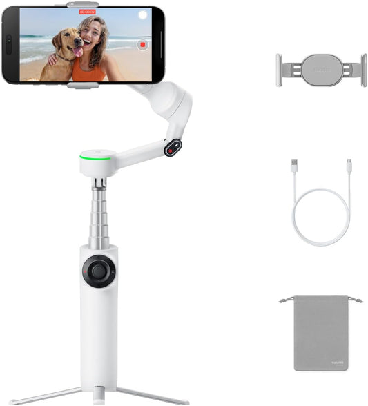Insta360 Flow 2 Pro White - Ultimate Foldable AI Phone Gimbal