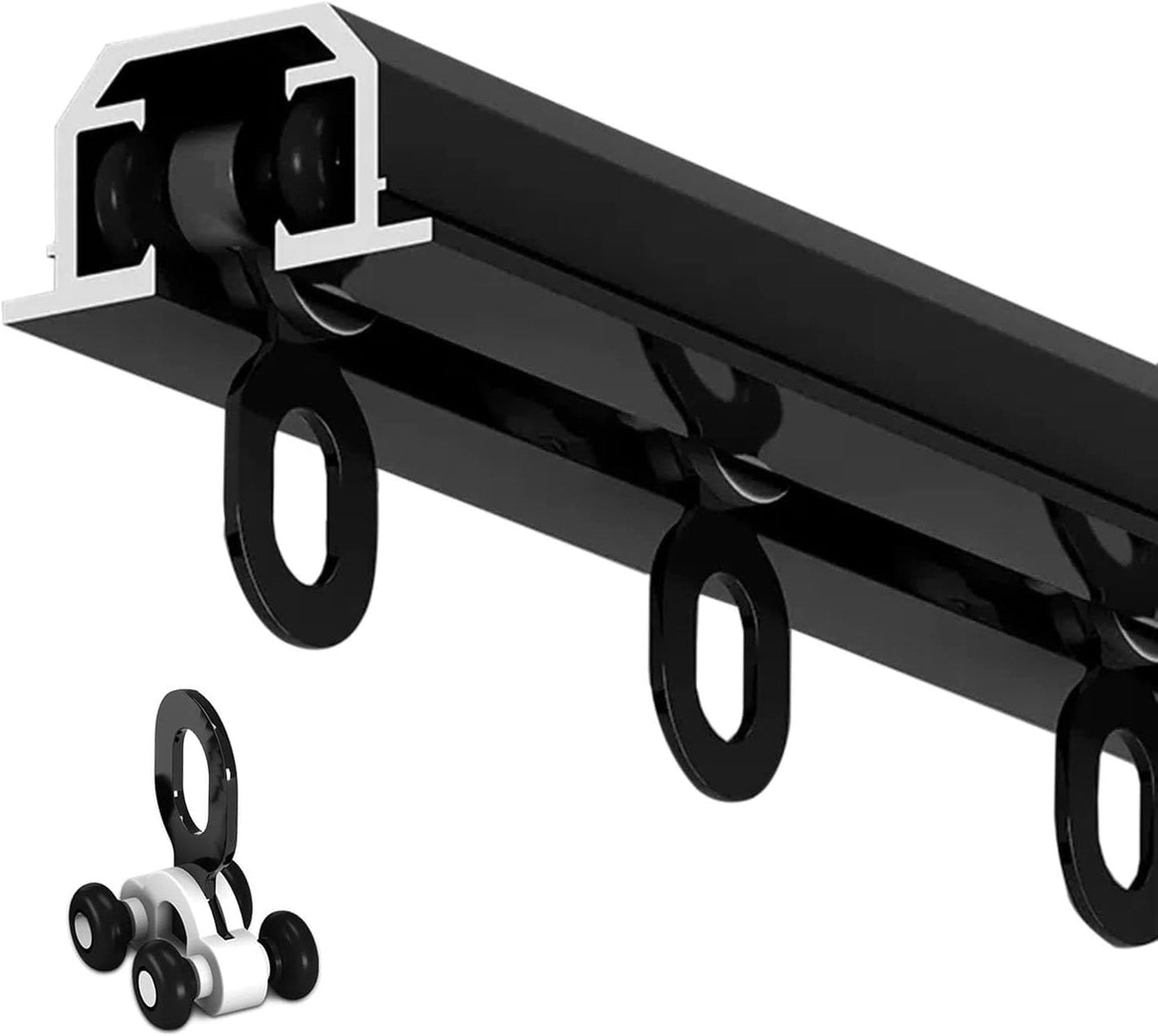 Hidden Ceiling Mount Curtain Track - Heavy Duty, Versatile Use - 5ft Black