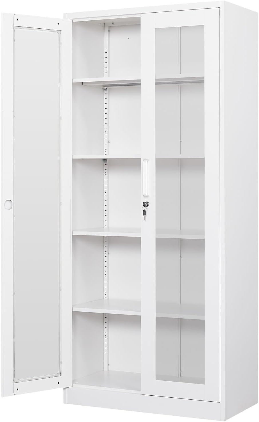Display Storage Cabinet with Glass Door for Home and Office