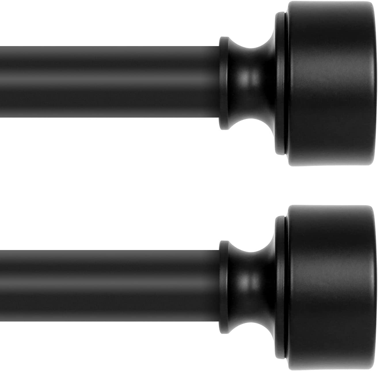 Heavy Duty Black Curtain Rods for Windows 48 to 84 Inch