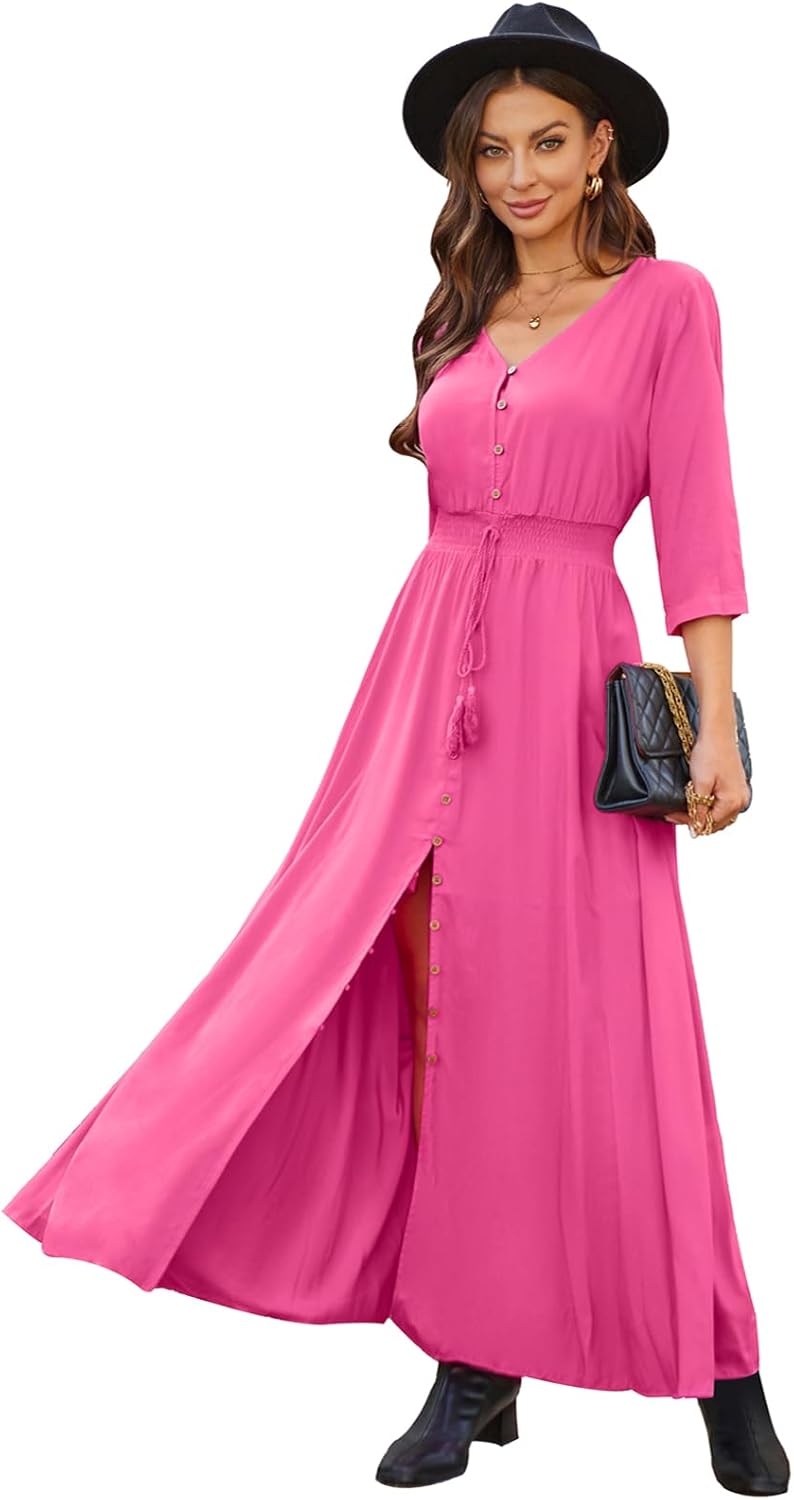 Floral Print Maxi Dress for Women - Bohemian Beach Style