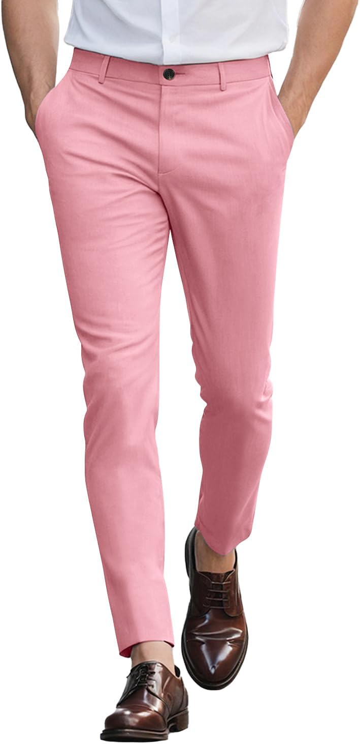 GINGTTO Mens Dress Pants Slim Fit Stretch Chino for Every Occasion