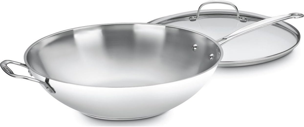 Cuisinart 14-Inch Stir-Fry Pan with Glass Cover for Perfect Cooking