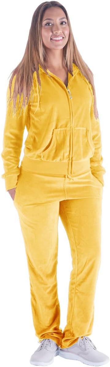 Yasumond Velour Tracksuit for Women - Soft Jogging Sweatsuit Set