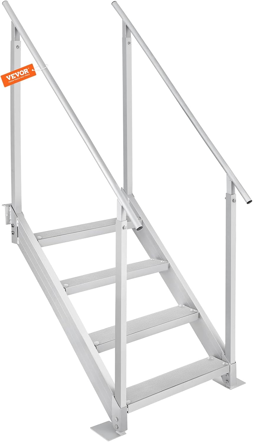 VEVOR Dock Ladder with Rubber Mat for Safe Marine Boarding