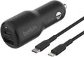 BoostCharge Dual Car Charger 42W USB-C + USB-A - Fast Charge
