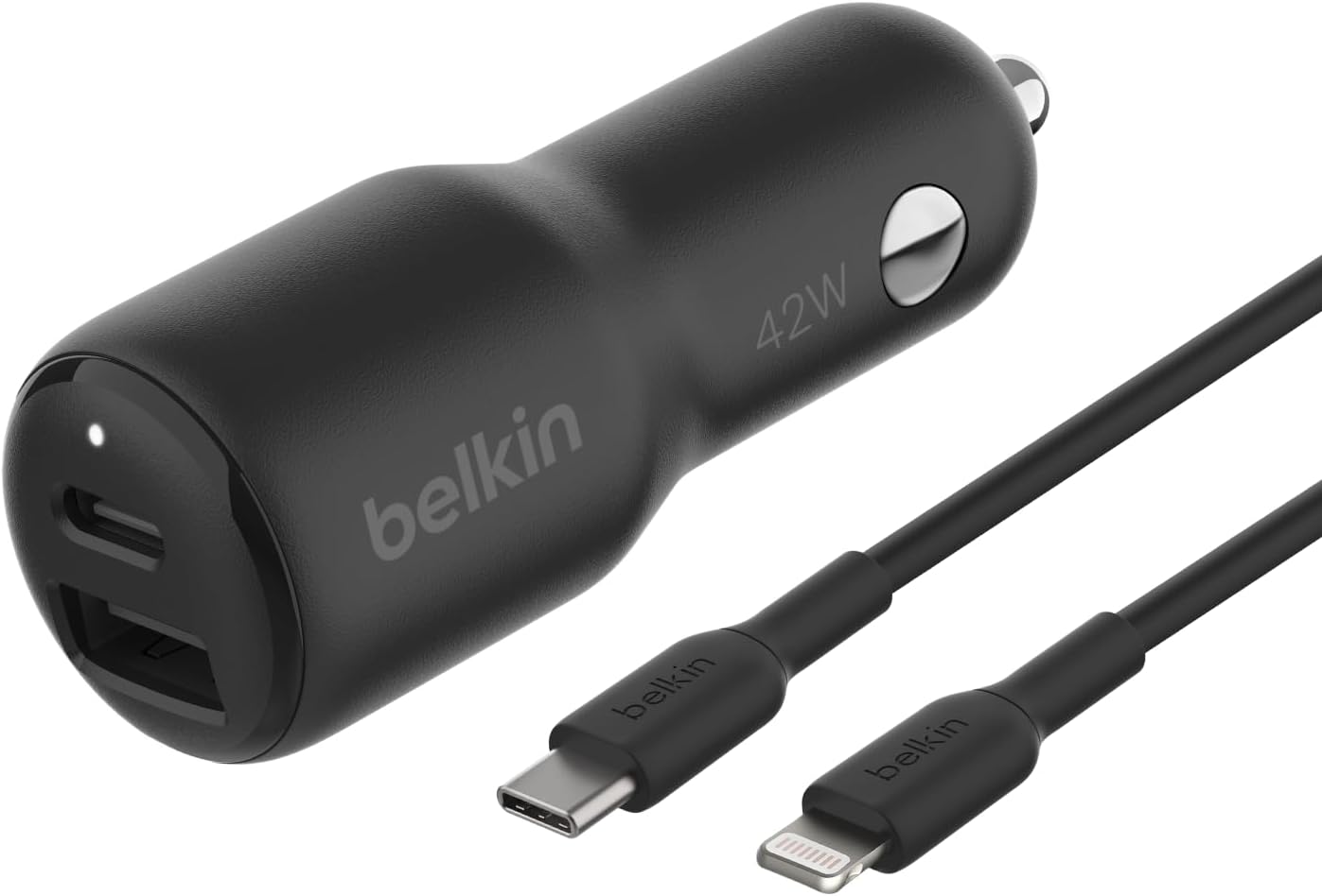 Belkin BoostCharge Dual Car Charger 42W Fast Charge USB-C & USB-A