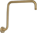 PHASAT S Shaped Shower Arm Brushed Gold - High Rise Support