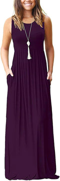 AUSELILY Women's Summer Sleeveless Loose Maxi Dress - Comfortable Soft