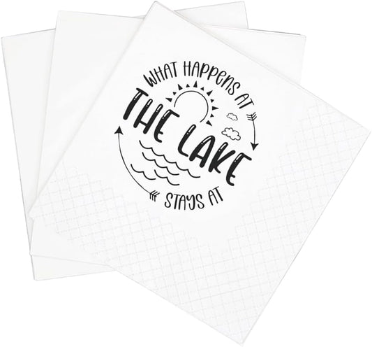 SharkBliss Lake Quotes Cocktail Napkins: Lakeside Laughter!
