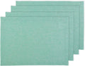 Solino Home Linen Cloth Placemats Set of 4 - Chambray Aqua 14 x 19