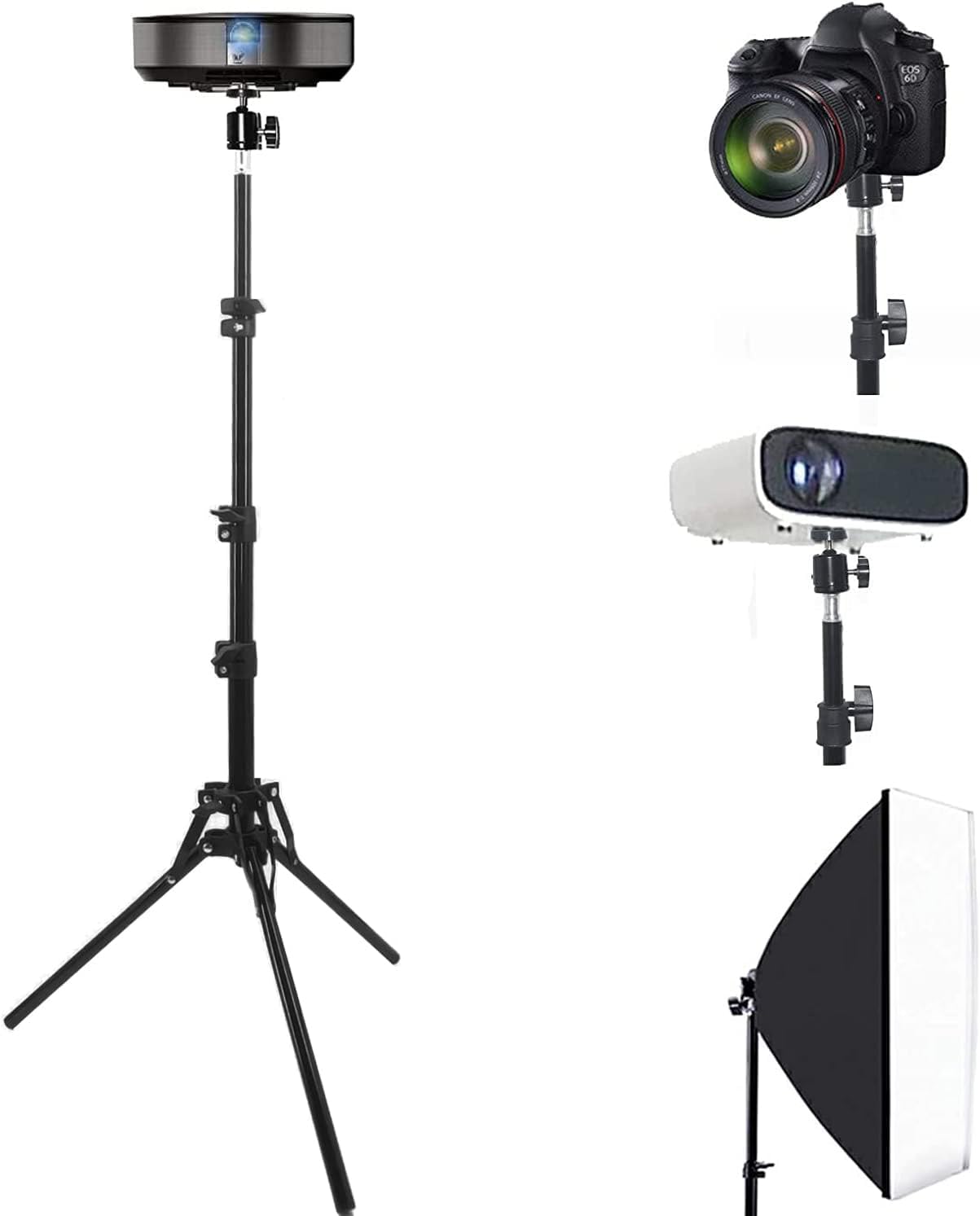 Coret Mini Projector Stand: 360 Rotatable, Adjustable Height