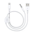 Aux Cord for iPhone Lightning to 3.5mm 2in1 Audio Charging Cable