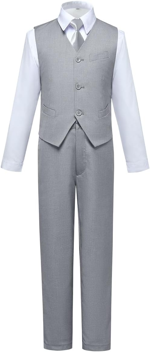 Visaccy Boys Slim Fit Dress Clothes for Ring Bearer Outfit