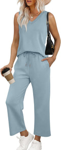 Two Piece V Neck Summer Set for Women - Comfortable Lounge Match