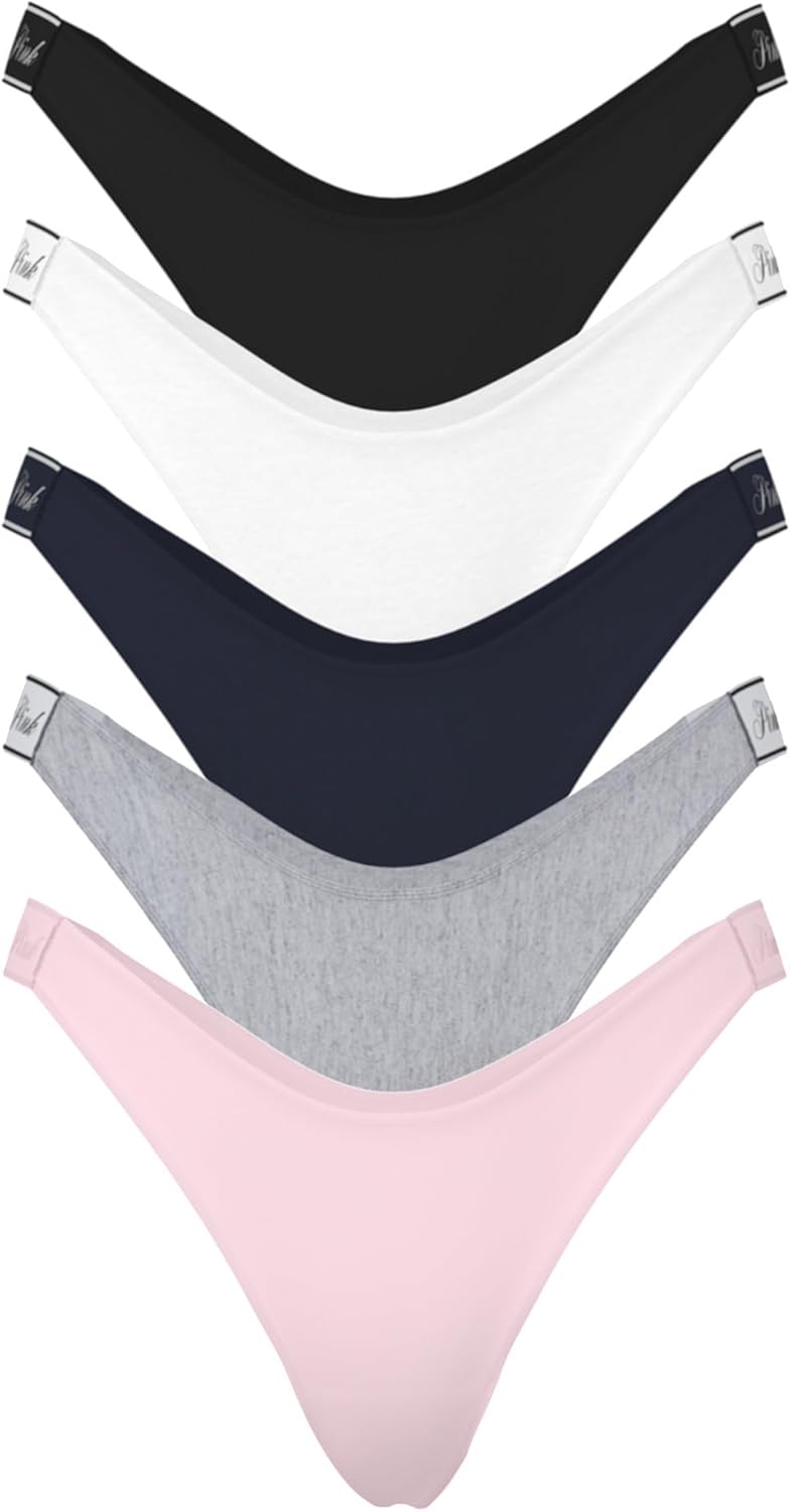 Victoria's Secret PINK Women's Cotton Logo Thong Underwear Pack