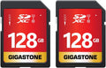 GIGASTONE 128GB SD Card 2-Pack UHS-I Class 10 SDXC - Full HD Ready
