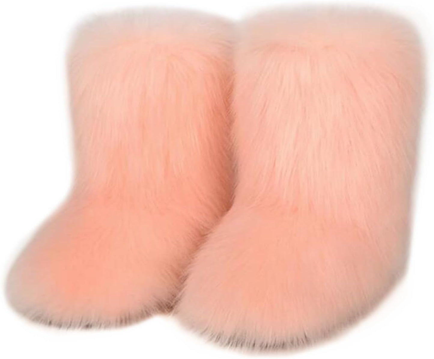 Furry Faux Fur Boots for Women - Stylish Mid Calf Snow Boots