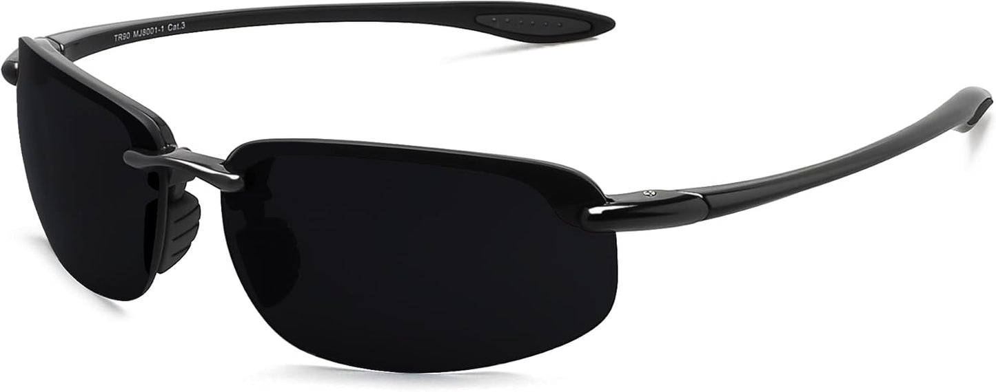 JULI Sports Sunglasses for Men Women Tr90 Rimless Frame MJ8001