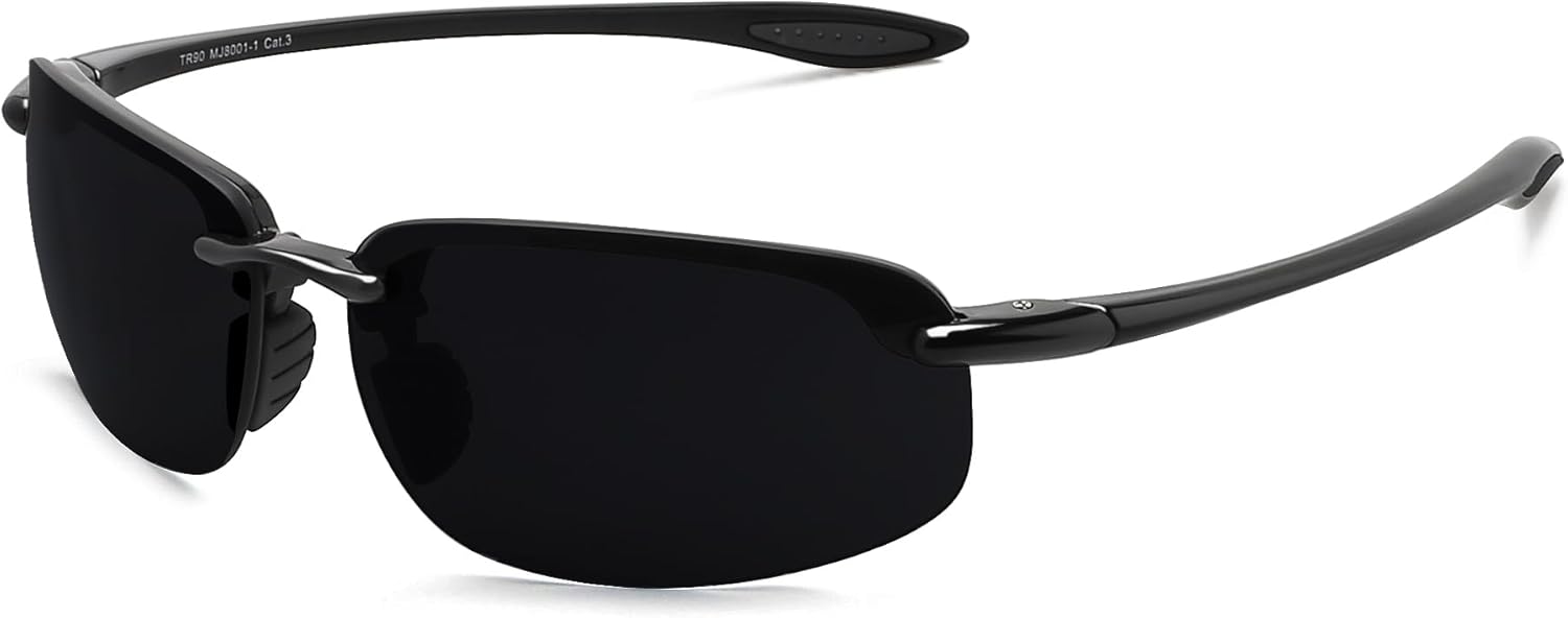 JULI Sports Sunglasses for Men Women Tr90 Rimless Frame MJ8001