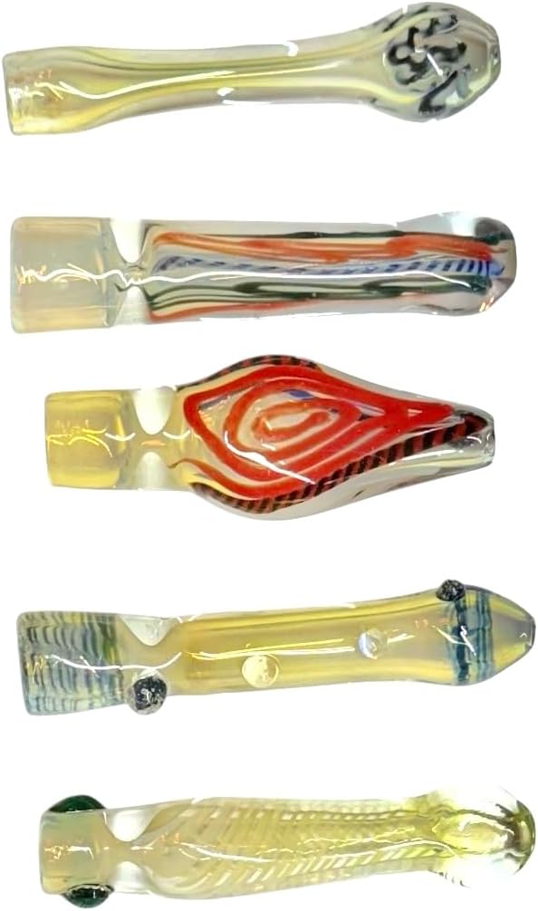 3.5 Inch Glass Chillum Set of 5 - Elegant and Stain Reducing