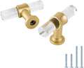 Acrylic Kitchen Cabinet Knobs Gold 100 Pack - Modern T Bar Set