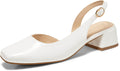 Coutgo Womens Chunky Low Heels D'Orsay Slingback Pumps (Style KK7Z)