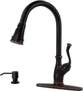 Oil Rubbed Bronze Pull Down Kitchen Faucet with Soap Dispenser