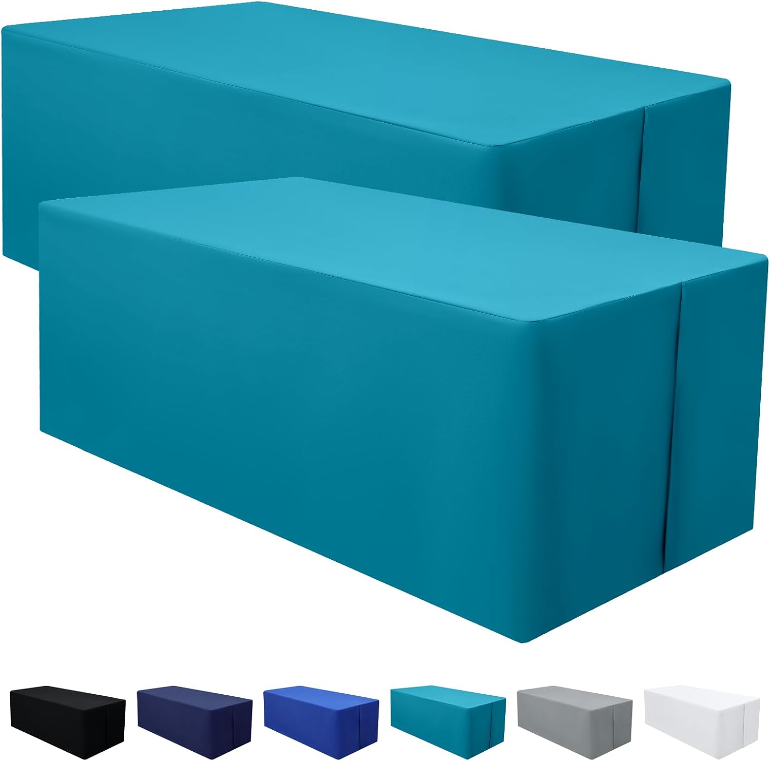 Rectangle Fitted Tablecloth for 8 Foot Tables - Teal Color