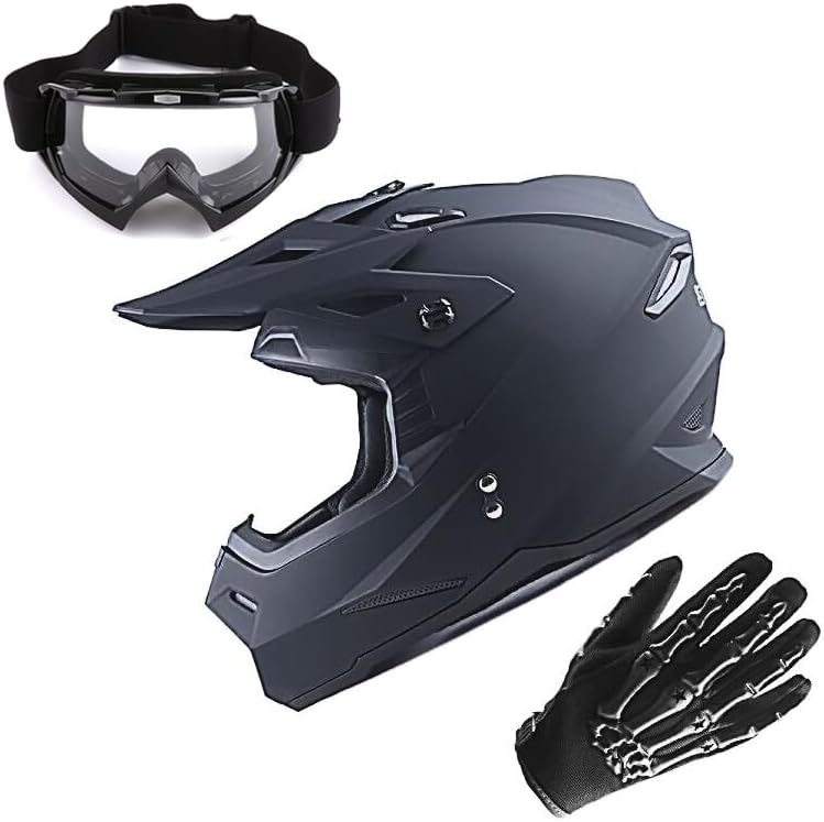 1Storm Motocross Adult Helmet Bundle with Goggles and Gloves