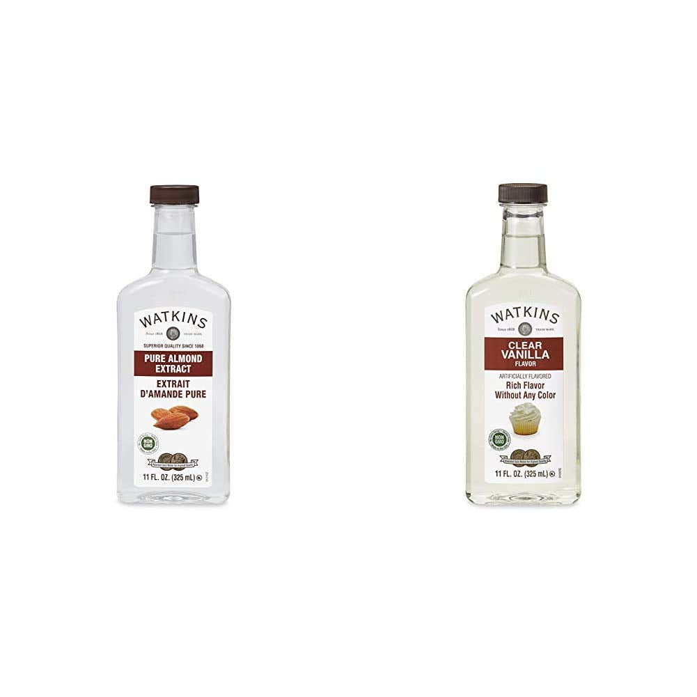 Watkins Pure Almond Extract and Clear Vanilla Flavor for Baking