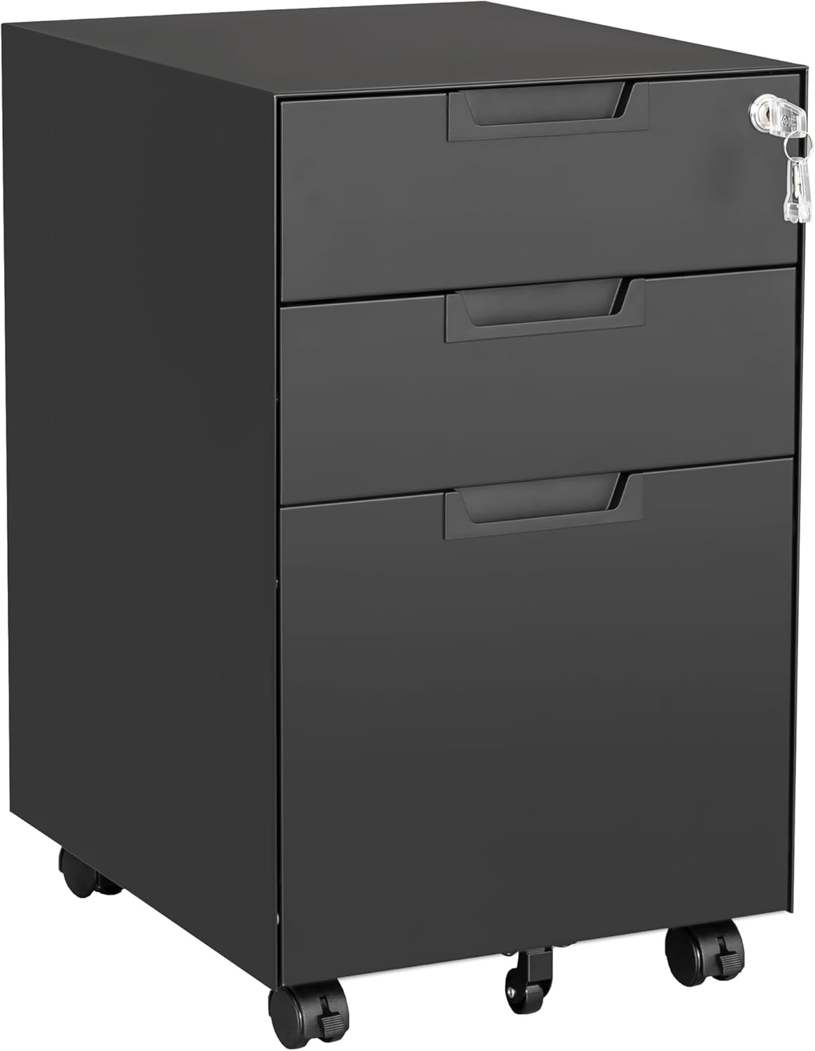 Letaya 3 Drawer Mobile File Cabinet with Lock for Home Office