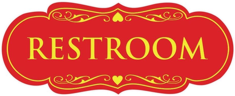 All Quality Designer Restroom Wall Sign - Durable Bathroom Signage