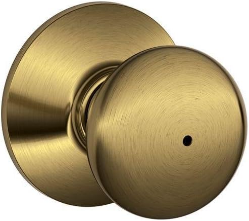 SCHLAGE F40PLY 609 Plymouth Bed and Bath Knob in Antique Brass