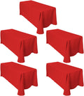 Red 5-Pack 90 in x 132 in Rectangular Tablecloths - Floor-Length