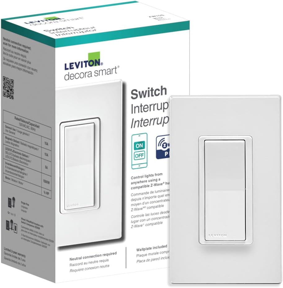 Leviton Decora Smart Switch Z-Wave 800 Series for Home Control