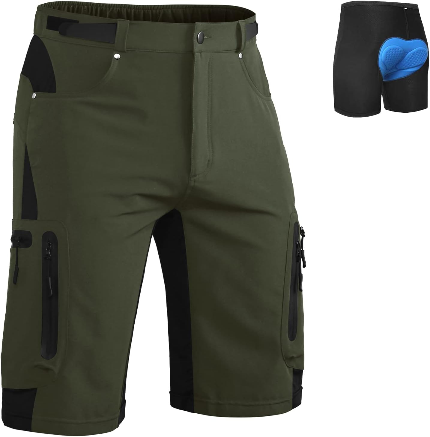 Ally Mens Mountain Bike Shorts with 4D Padding for Comfort