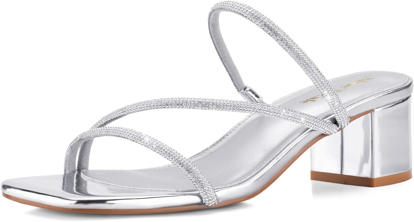 Shoe'N Tale Strappy Heels for Women - Stylish Low Chunky Sandals
