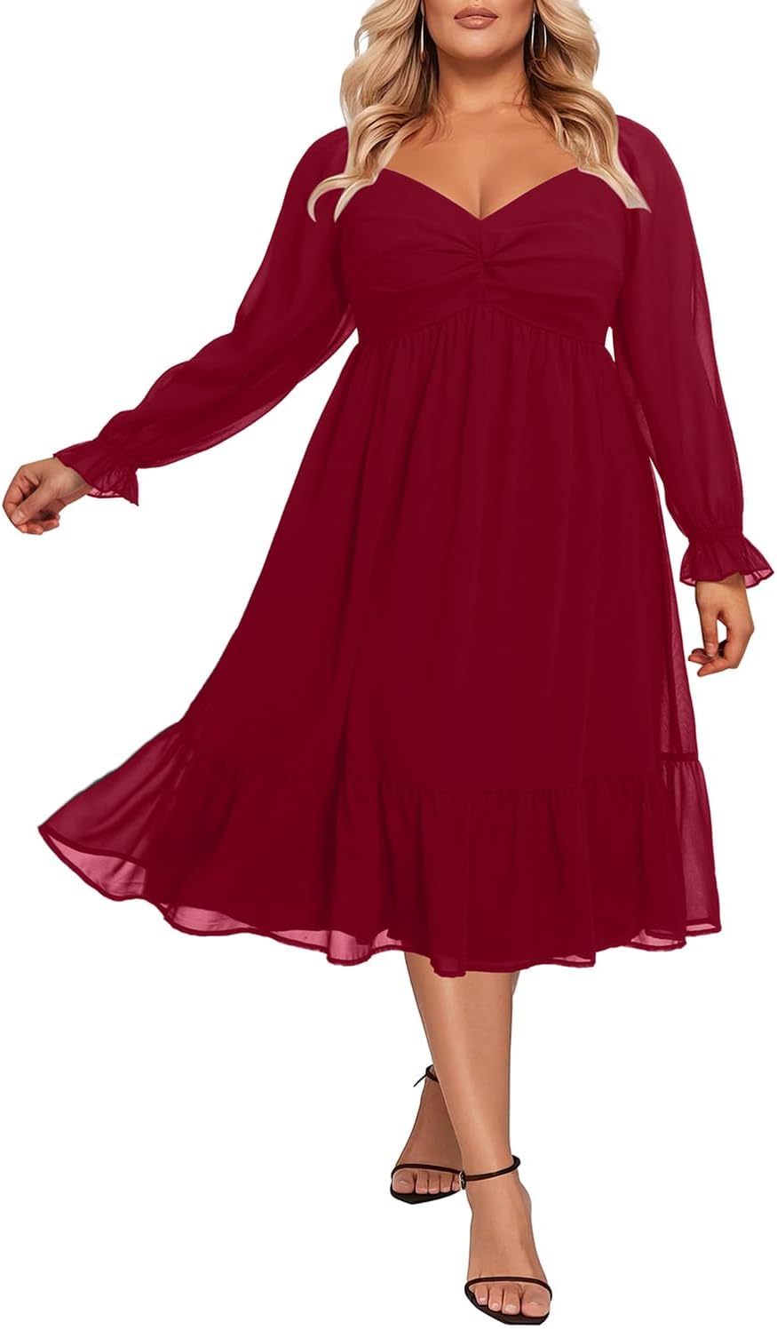 Plus Size Dresses with Sweetheart Neckline for Curvy Women