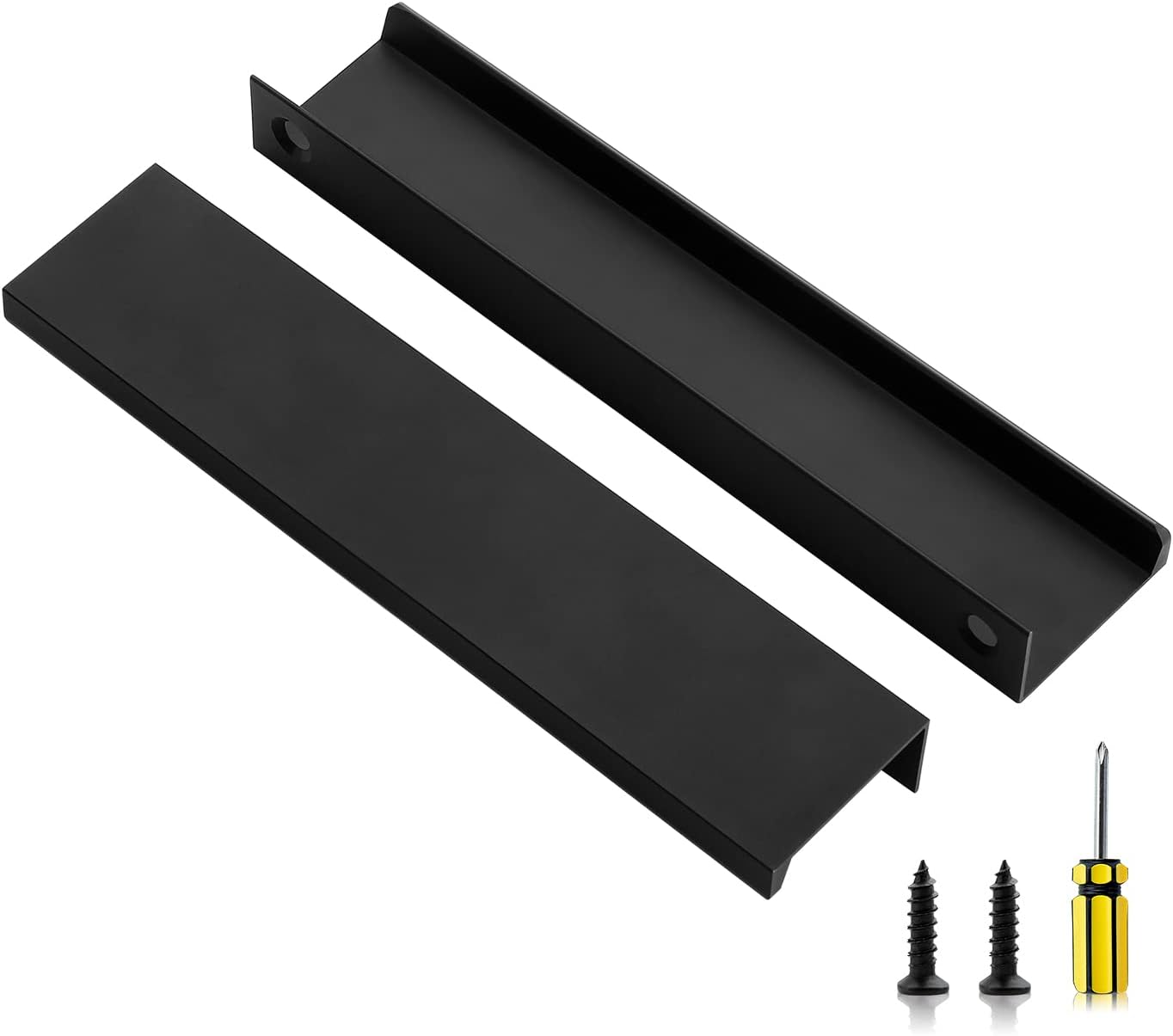Ravinte 30 Pack Finger Pulls for Cabinets - Modern Matte Black