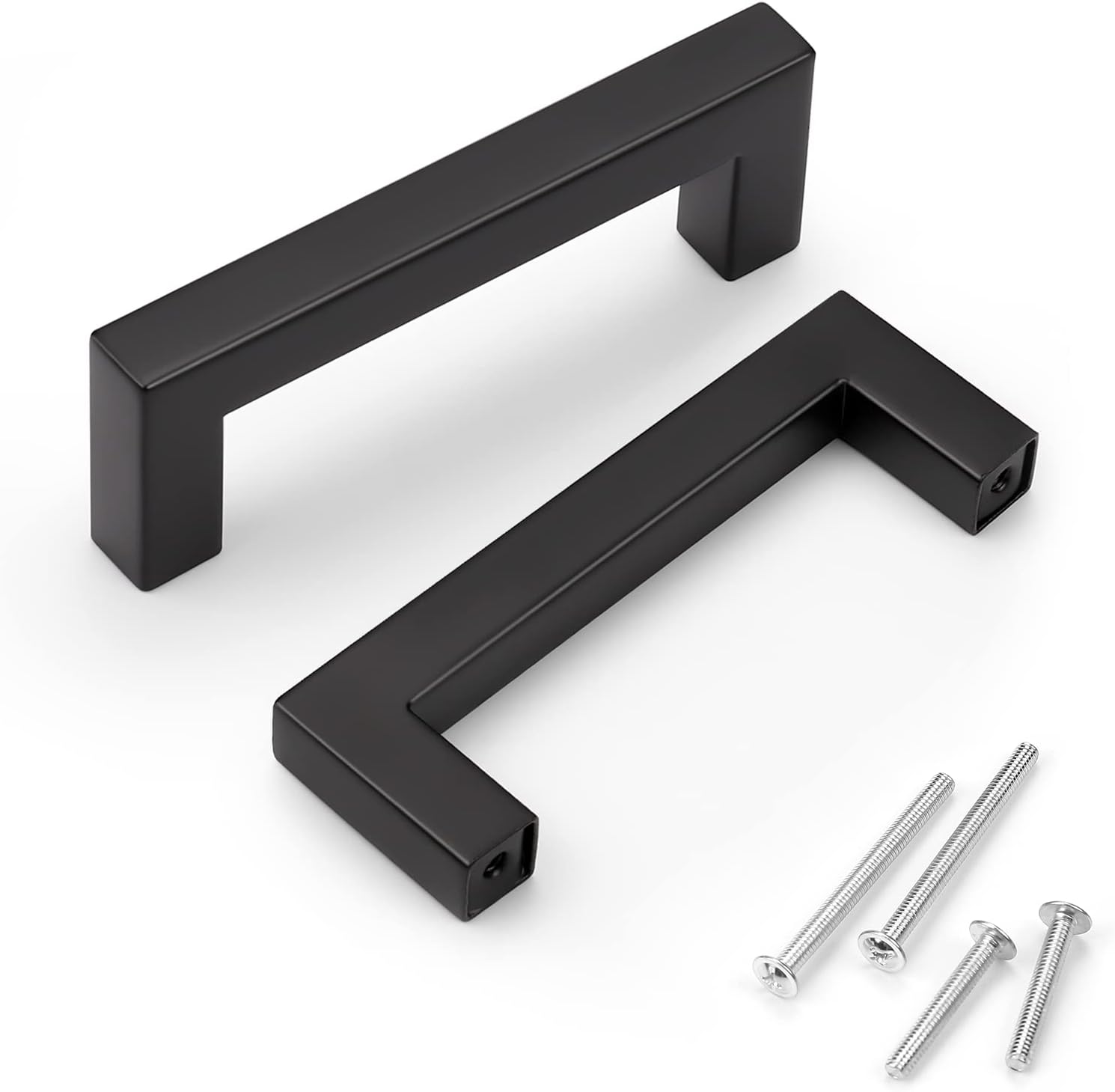 KNOBWELL 25 Pack 3-1/2 Inch Black Kitchen Cabinet Pulls