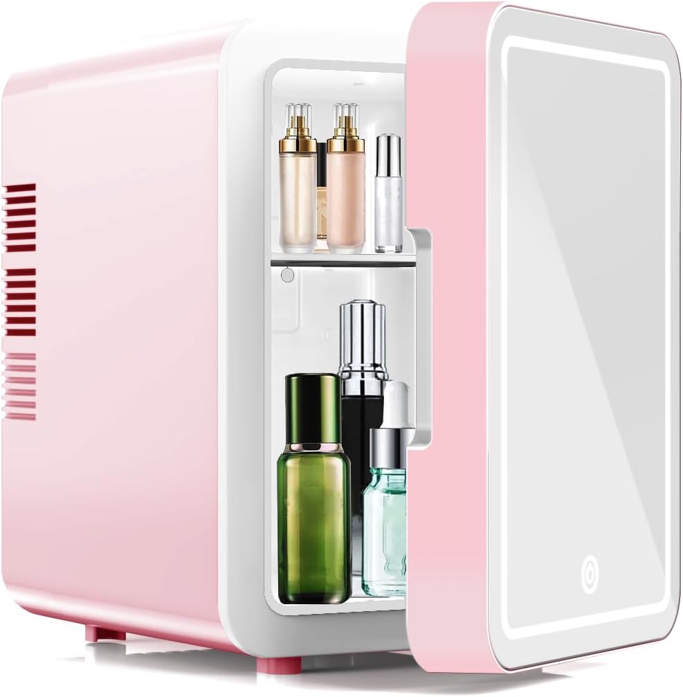 Upgrade Skincare Fridge with LED Light Mirror for Beauty