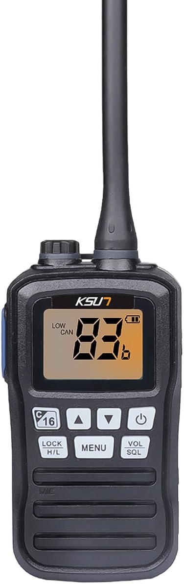 Handheld Two-Way VHF Marine Radio with IPX7 Waterproof Design